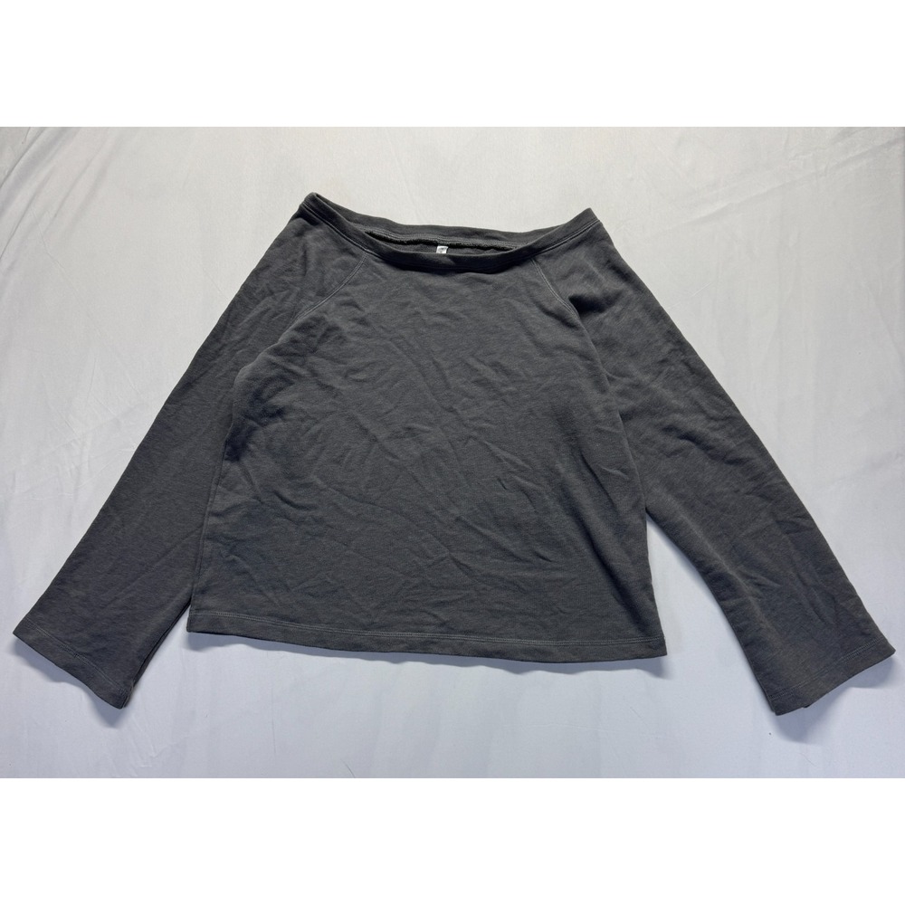 Fabletics Isabel Widesleeve Terry Sweatshirt Womens Large Gray Cute AF‎ Athletic